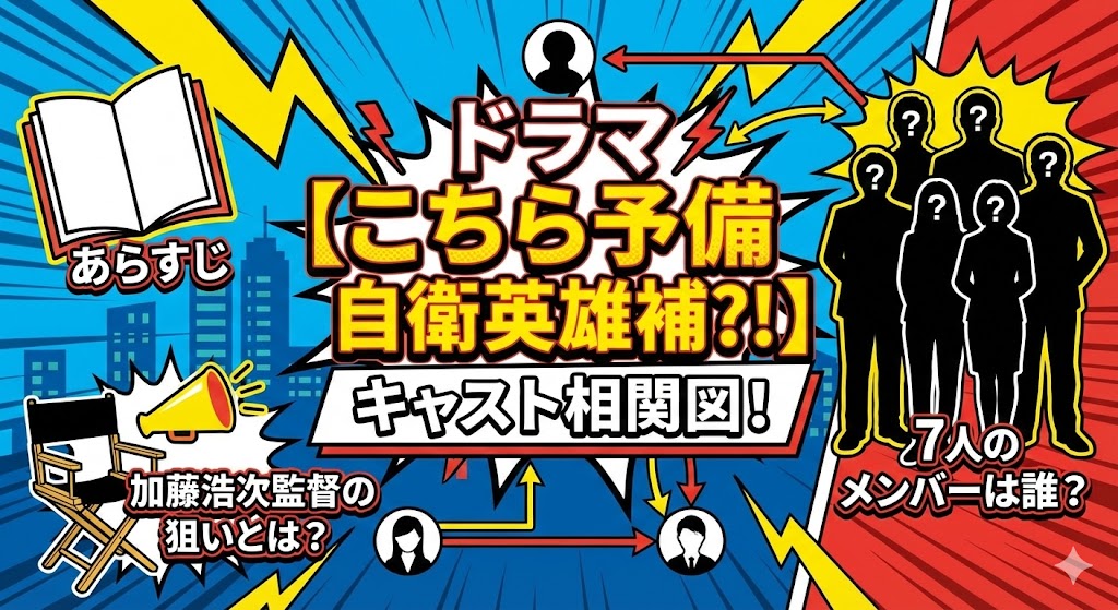 ドラマ【こちら予備自衛英雄補?!】キャスト相関図！7人のメンバーは誰？あらすじと加藤浩次監督の狙いとは？